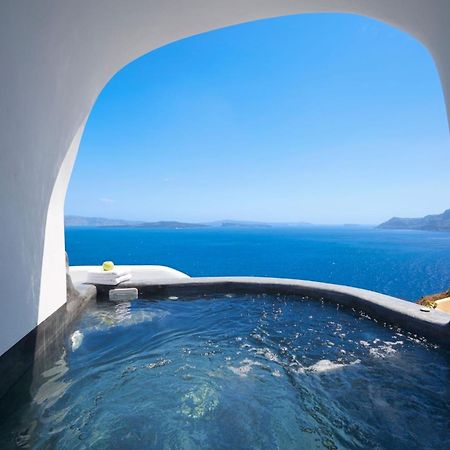 Elegant Santorini House Villa Horizon Caldera View-Outdoor Hot Tub Oia Tholos  Exterior foto