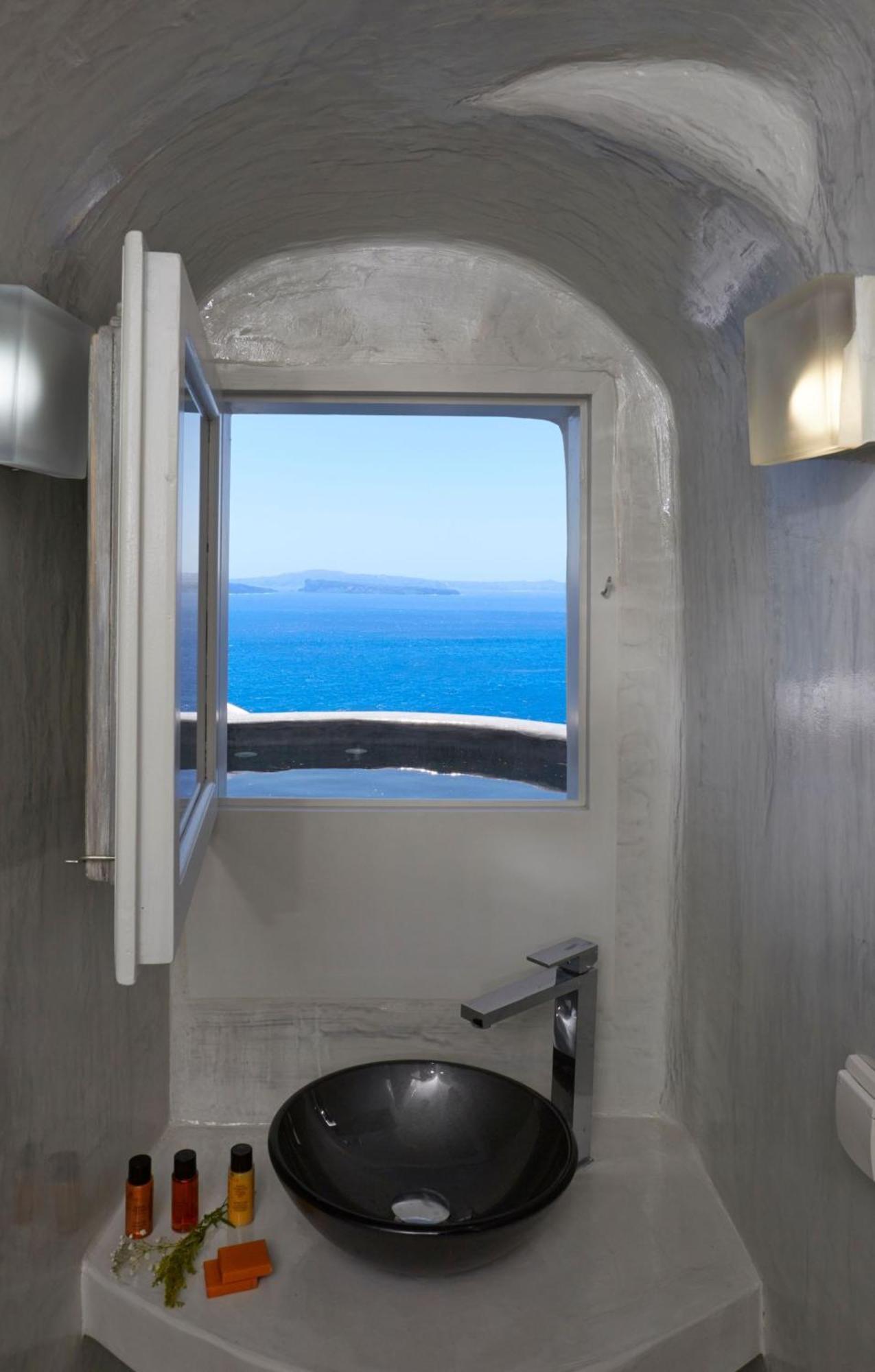 Elegant Santorini House Villa Horizon Caldera View-Outdoor Hot Tub Oia Tholos  Exterior foto